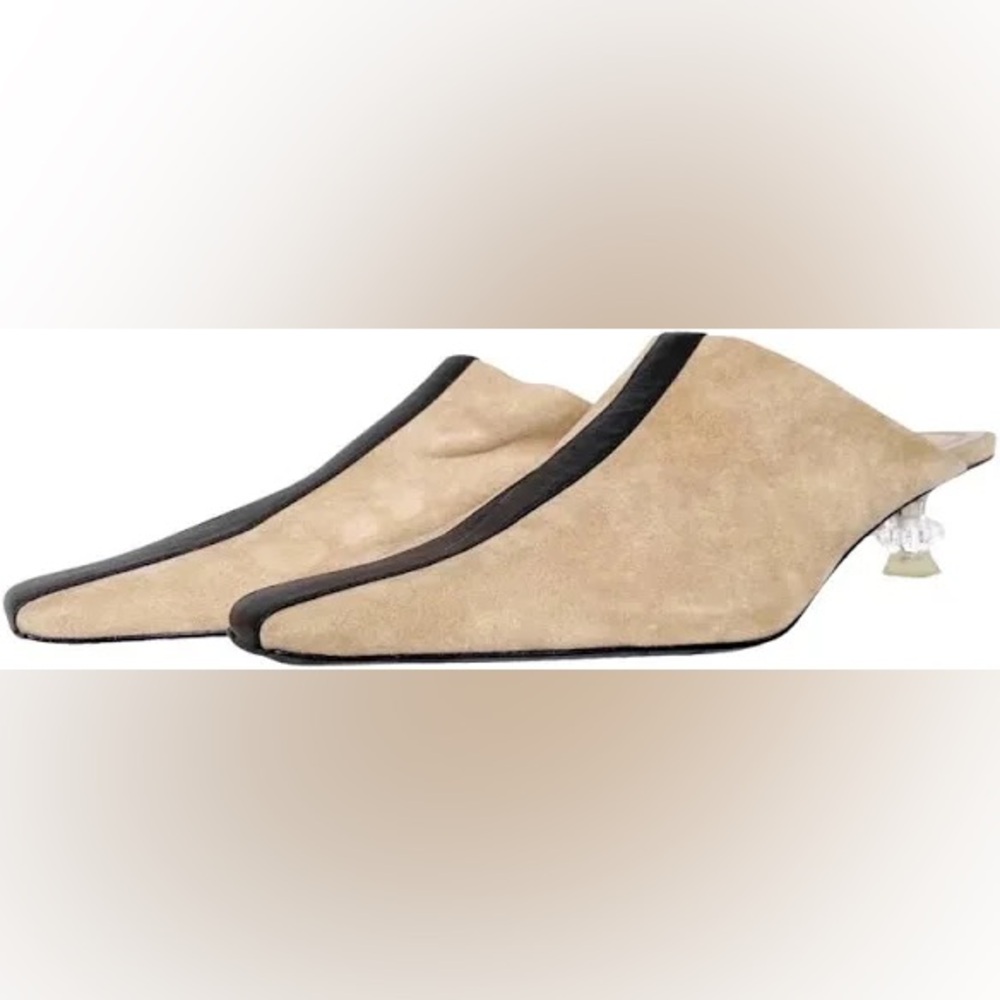 Celine Mules & Clog Heels; Size: 38 EU; Beige, Suede